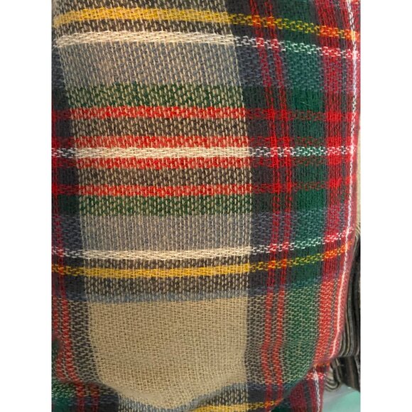 Classic Oversize Multi Color Plaid Design Frayed Blanket Scarf Wrap Shawl Fashio - Picture 6 of 6